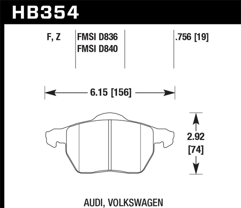 Hawk HB354F.756A HPS Street Brake Pads