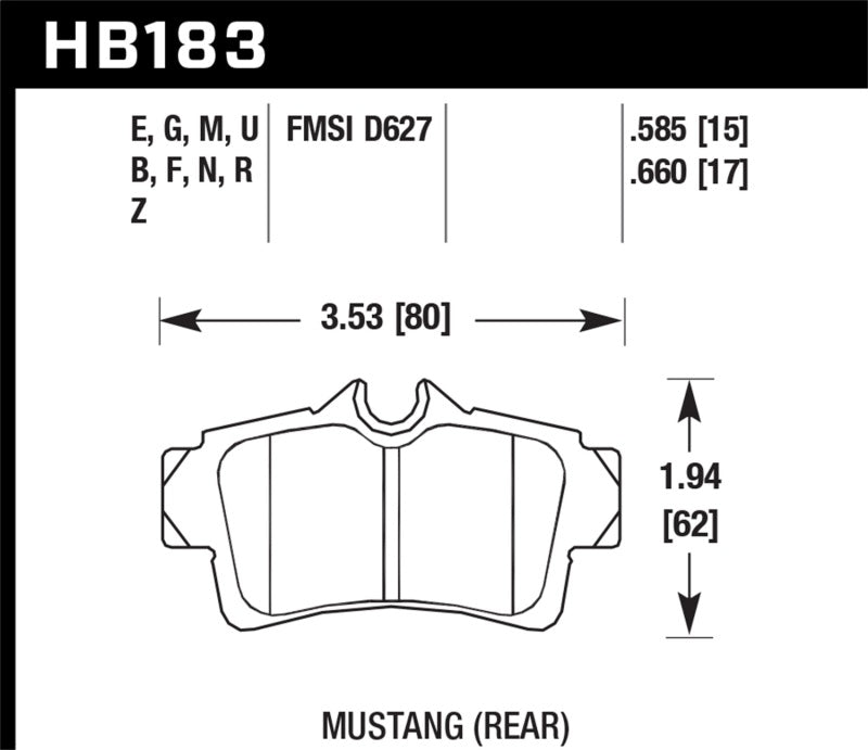 Hawk HB183N.585 HP+ Street Brake Pads