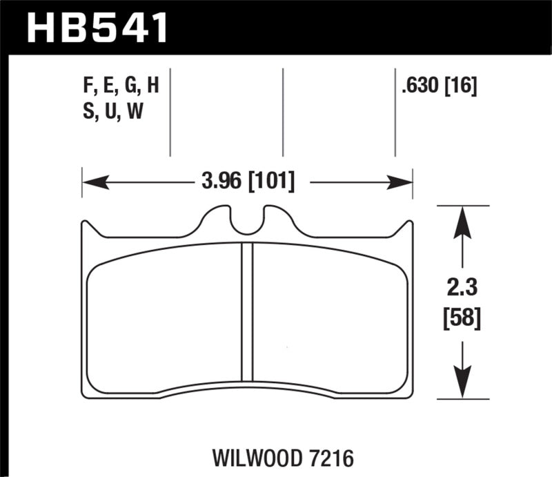 Hawk HB541U.630 Wilwood DTC-70 Brake Pads