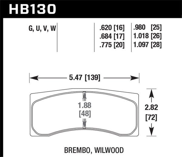 Hawk HB130G1.018 Brembo Caliper DTC-60 Race Brake Pads