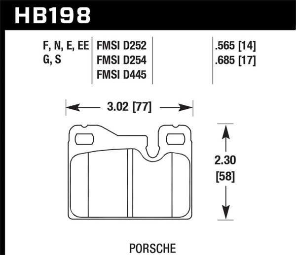 Hawk HB198E.685 77-88 Porsche 924 / 78-85 & 92-95 928 / 83-91 944 Blue 9012 Race Rear Brake Pads