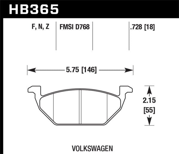 Hawk HB365F.728A HPS Street Brake Pads