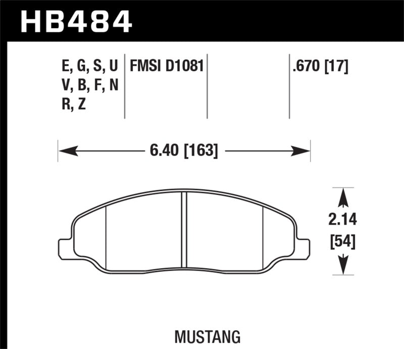 Hawk 08-09 Ford Mustang Bullitt / 05-12 GT / 07-08 Shelby GT HT-14 Plaquettes de frein avant de course