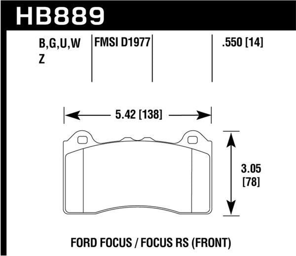 Hawk HB889N.550 HP Plus Track Only Ferro-Carbon Brake Pads