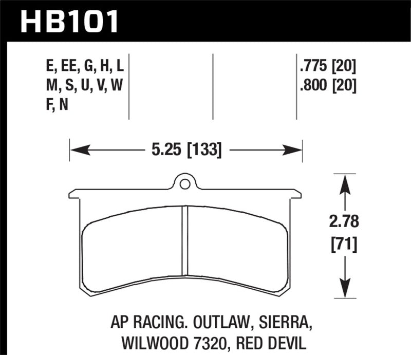 Hawk HB101F.800 HPS Street Brake Pads