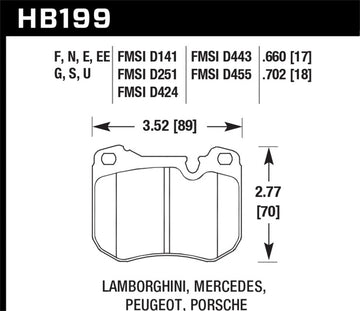 Hawk HB199G.702 80-92 Porsche 924 Turbo DTC-60 Race Brake Pads