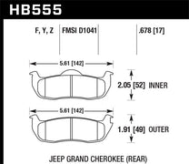 Hawk HB555F.678 06-10 Jeep Commander / 05-10 Grand Cherokee / 05-10 Armada / 04 Pathfinder / 04-10 Tital 5.6L /