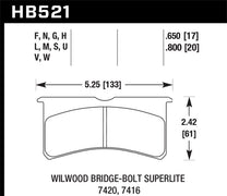 Hawk HB521G.800 Wilwood Superlite 4/6 Forged DTC-60 Race Brake Pads