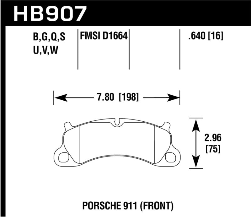 Hawk HB907W.640 12-16 Porsche 911 Carrera S DTC-30 Front Brake Pads