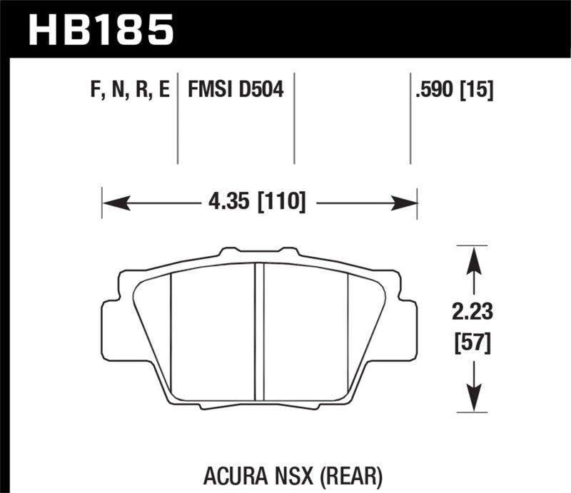 Hawk HB185N.590 HP+ Street Brake Pads