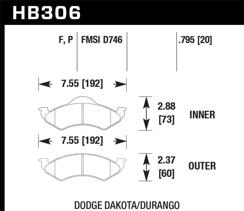 Hawk HB306F.795 HPS Street Brake Pads