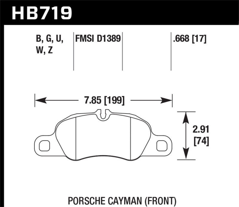 Hawk HB719Q.668 DTC-80 14-16 Porsche Cayman Front Race Brake Pads