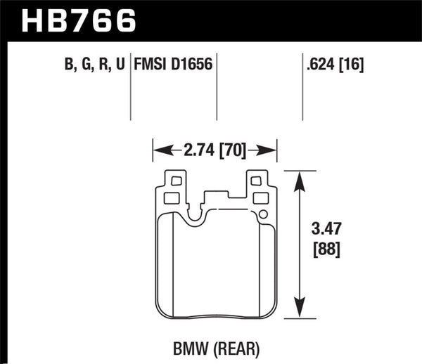 Hawk HB766N.624 14-20 BMW 2-Series / 12-18 BMW 3-Series HP+ Street Rear Brake Pads