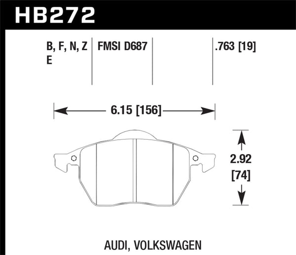 Hawk HB272N.763 HP+ Street Brake Pads