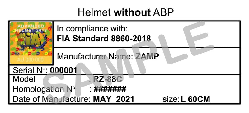 Zamp RZ-88C FIA 8860 Carbon Helmet