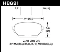 Hawk HB691G.644 06-14 Mazda MX-5 DTC-60 Race Front Brake Pads