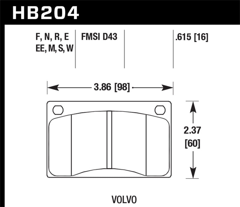 Hawk HB204F.615 HPS Street Brake Pads