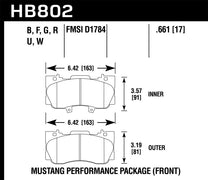 Hawk HB802F.661 15-17 Ford Mustang Performance Pkg (NON GT) HPS Front Brake Pads