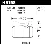 Hawk HB198E.685 77-88 Porsche 924 / 78-85 & 92-95 928 / 83-91 944 Blue 9012 Race Rear Brake Pads