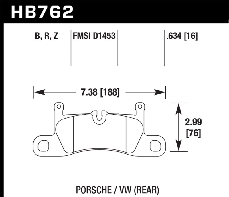 Hawk HB762B.634 2015 Porsche Cayenne HPS 5.0 Rear Brake Pads