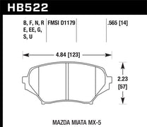 Hawk HB522E.565 06-10 Mazda Miata Mx-5 Base Blue 9012 Race Front Brake Pads
