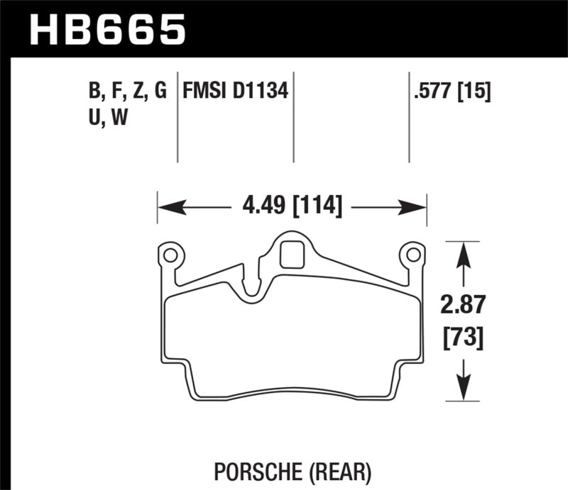 Hawk HB665Q.577 DTC-80 08-12 Porsche Cayman Rear Race Brake Pads