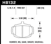 Hawk HB132E.580 67-80 MGB / 67-74 MGB GT Blue 9012 Race Front Brake Pads