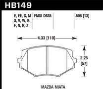 Hawk 94-05 Miata (01-05 Suspension normale) Bleu 9012 Race Plaquettes de frein avant D635