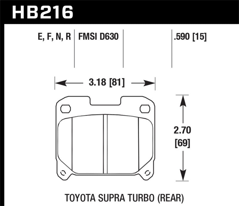 Hawk HB216B.590 93-98 Toyota Supra TT HPS 5.0 Street Rear Brake Pads