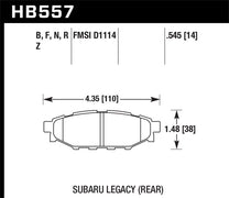 Hawk HB557N.545 08 WRX Rear HP+ Street Brake Pads