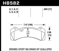 Hawk HB582G.660 Brembo Scallped DTC-60 Race Brake Pads