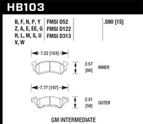 Hawk HB103E.590 69-81 Chevy Camaro Blue 9012 Front Brake Pads