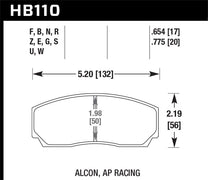 Hawk HB110G.654 AP CP3307 / CP5040-5S4 / CP5200 (SC250) Caliper DTC-60 Race Brake Pads