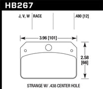 Hawk HB267V.480 DTC-50 Brake Pads for Strange Caliper w/ 0.438in Center Hole
