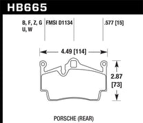 Hawk HB665U.577 05-16 Porsche Boxster / 07-14 Porsche Cayman DTC-70 Race Rear Brake Pads