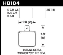 Hawk HB104F.485 Sierra/Outlaw/Wilwood HPS Street Brake Pads