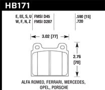 Hawk HB171U.590 69-77 & 84-89 Porsche 911 DTC-70 Front Race Brake Pads